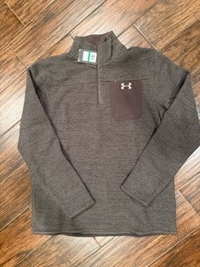 Brand new Under Armour brown Quarter-Zip Pullover with Chest Pocket